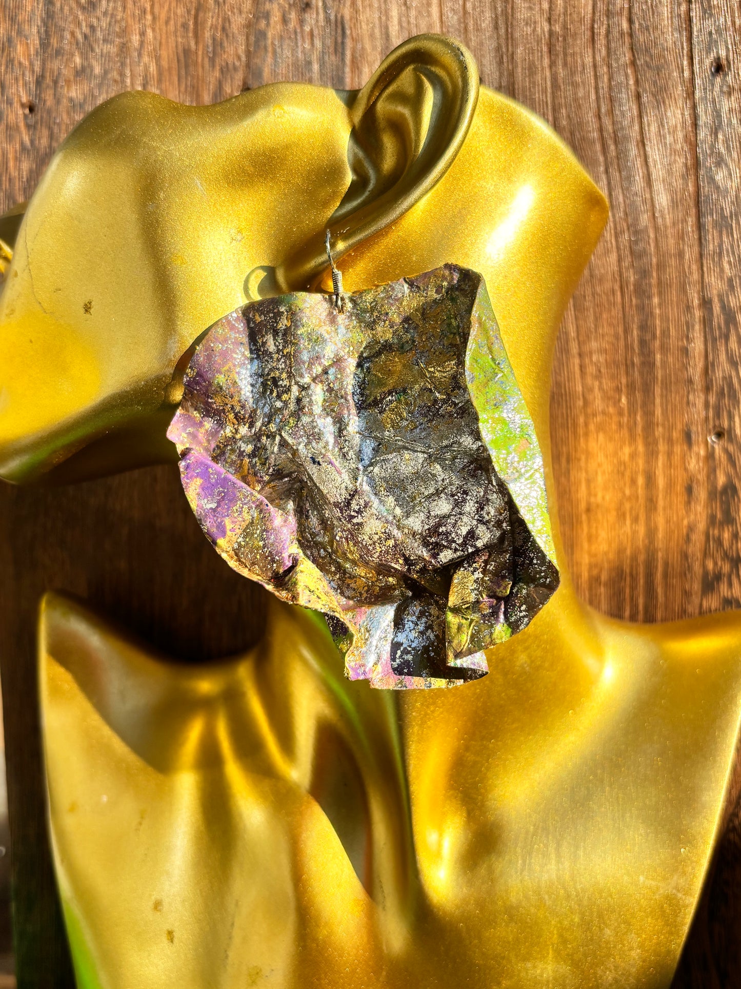 Gold, Purple, Green, Yellow - Earrings - MAR1326