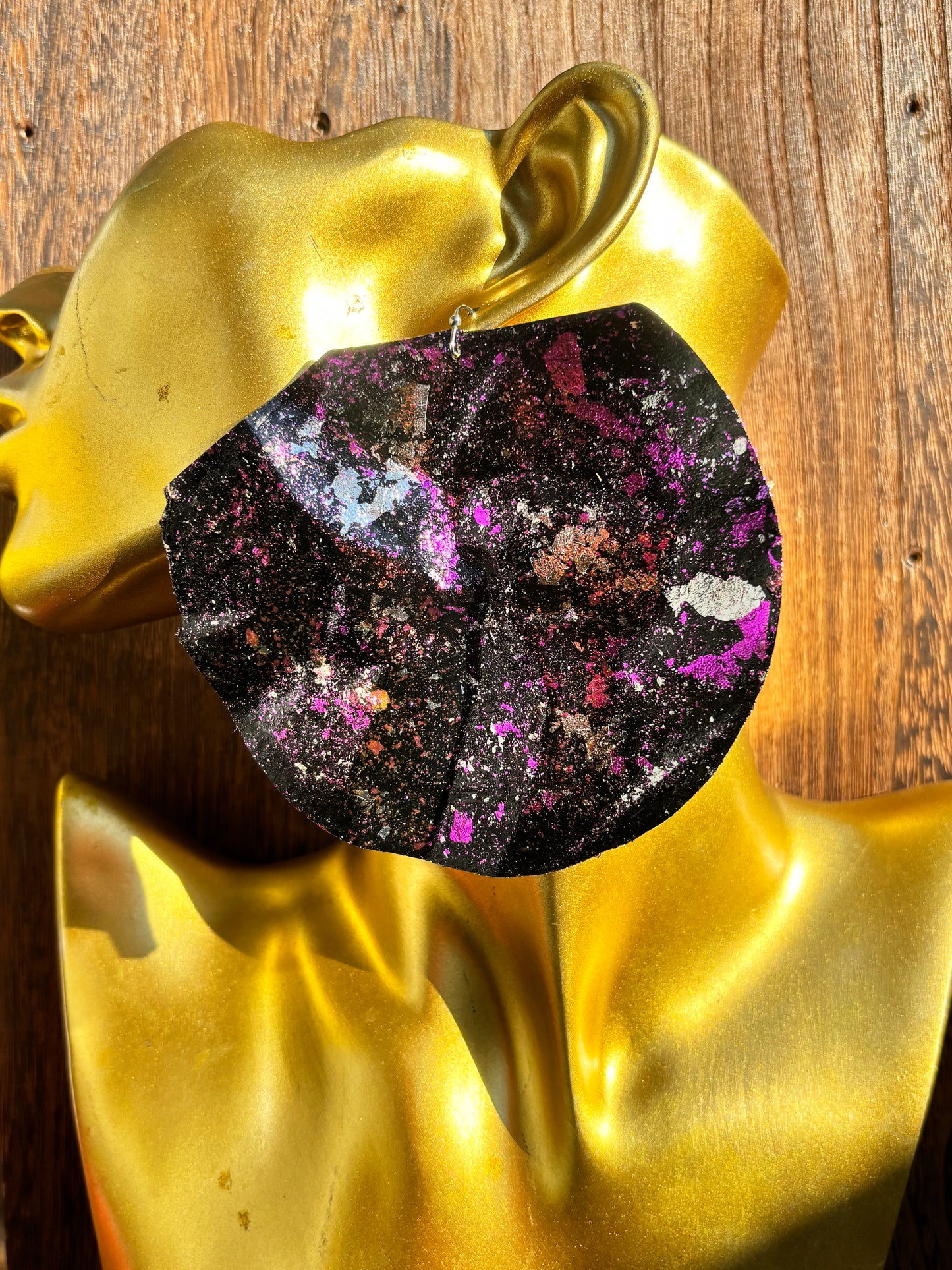 Black, Gold, Silver, Fuchsia, Orange - Earrings - MAR1526