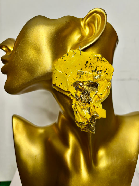Yellow, Gold - Earrings - MARO926
