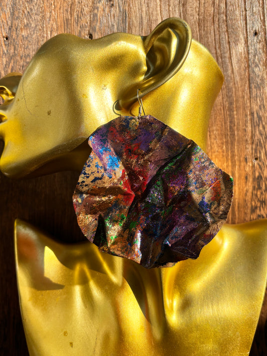 Bronze, Brown, Blue, Red, Green - Earrings - MAR1626