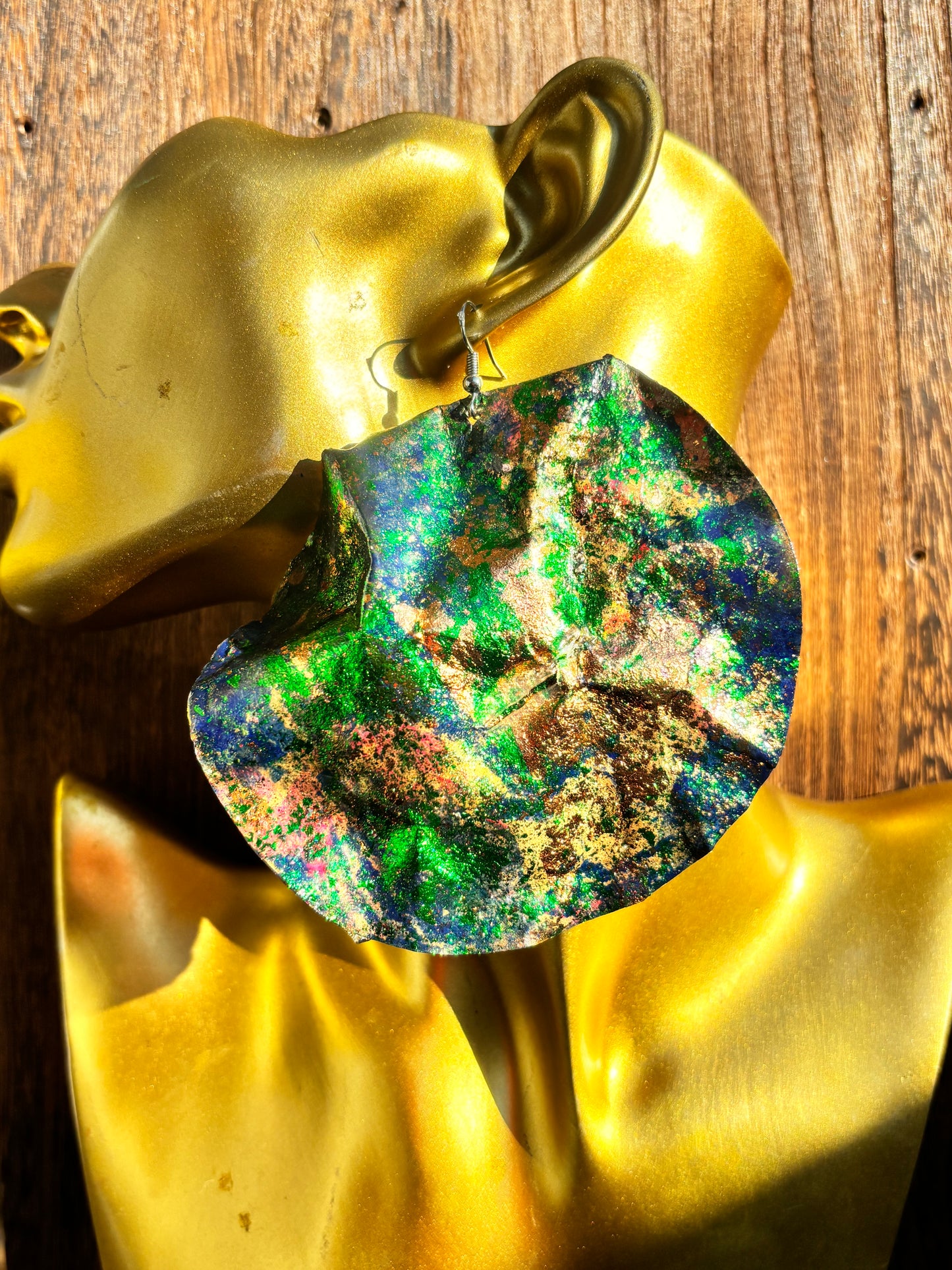 Gold, Green, Navy, Orange - Earrings - MAR1726