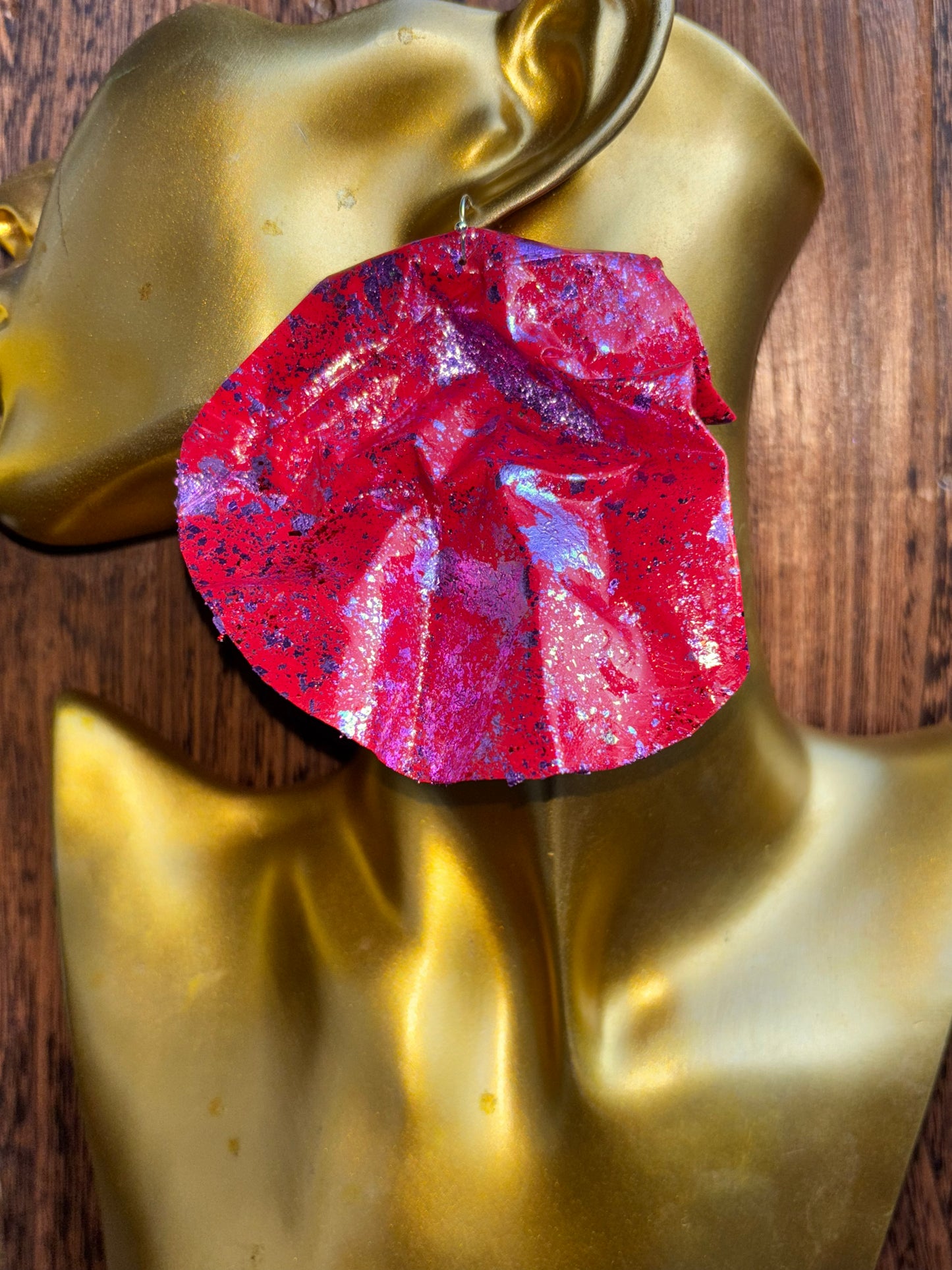 Red, Gold, Purple, Fuchsia, Silver - Earrings - MAR2326