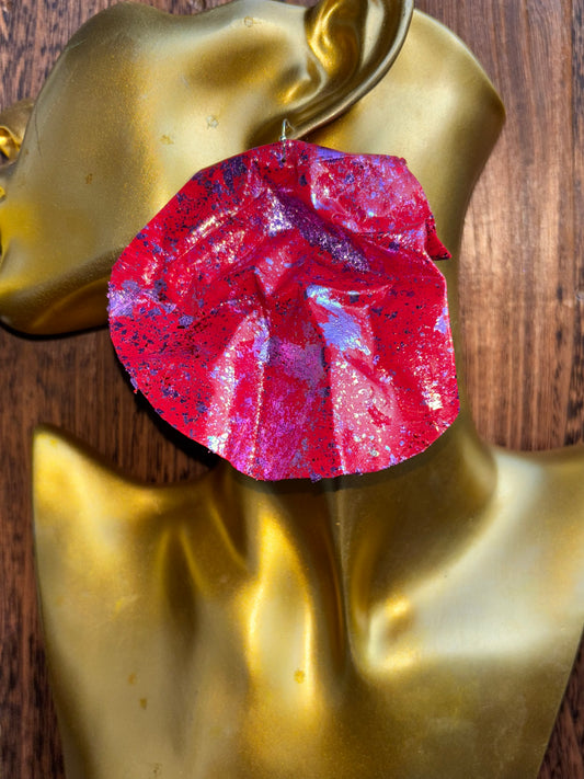 Red, Gold, Purple, Fuchsia, Silver - Earrings - MAR2326