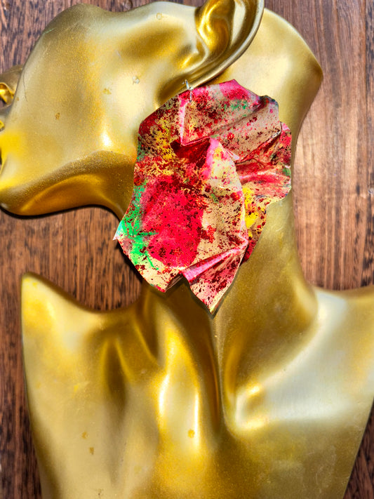 Red, Gold, Yellow, Green - Earrings, - MAR2726